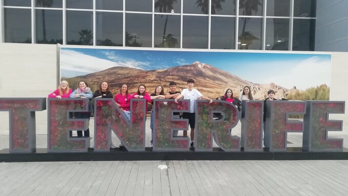 Élèves du lycée Jules Fil en mobilité Erasmus à Tenerife.